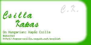csilla kapas business card